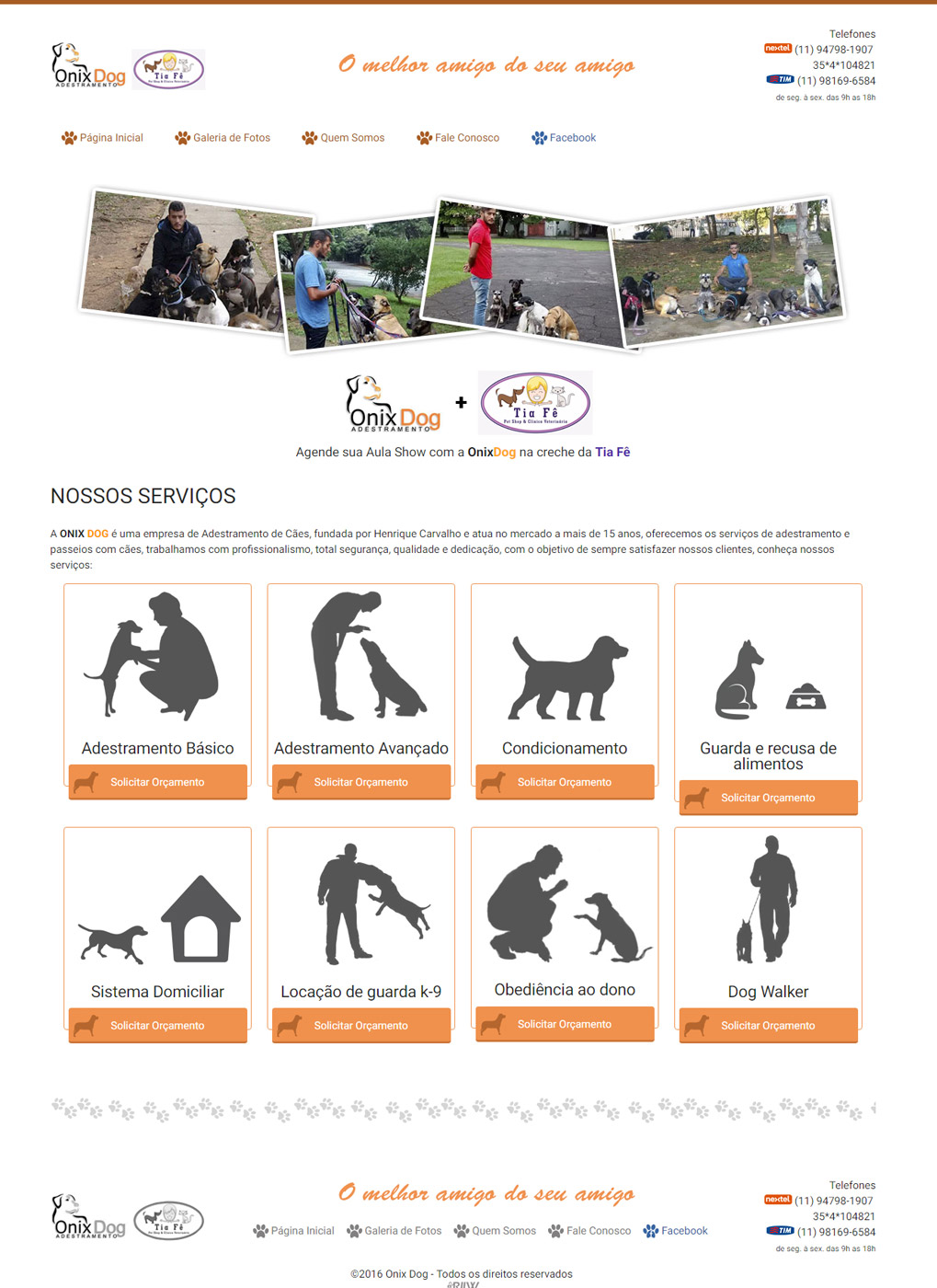 Cliente - Onix Dog - Adestramento - R2W Agência Web